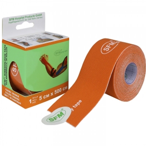Лента Кинезио Тейп SFM 5*500см Оранжевый цв.в диспенсере 534835