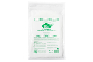 БВ:Рукавицы для мытья тела т.м. БЕЗ ВОДЫ ламинированные Soft tape плотность 60г/м²