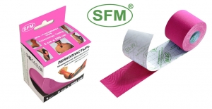 Лента Кинезио Тейп SFM 5*500см Розовый цв.в диспенсере 534823
