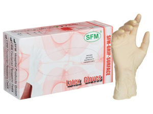 Перчатки Смотровые SFM Латекс,НЕопудр,н/ст,1хлор.Текстурир.