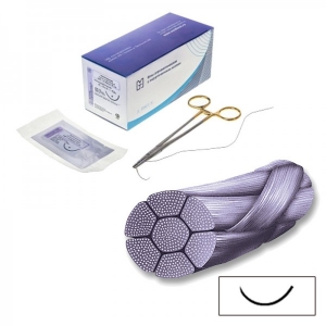 Викрил фиолетов.М3 (2/0) 75 см игла колющ SH-Plus 1/2 окружности 26 мм (12 шт/уп) W9121